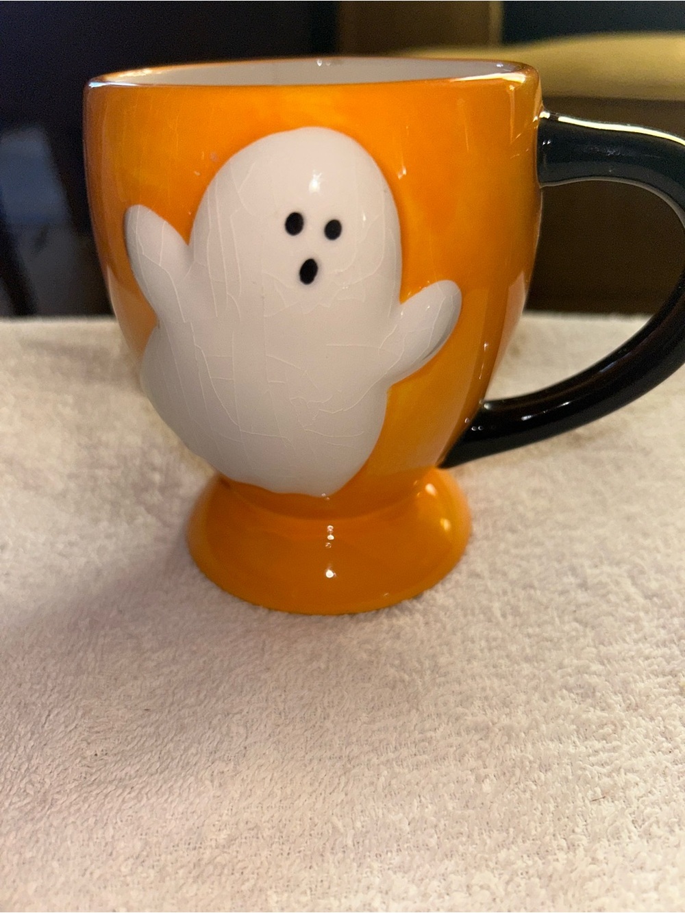 Halloween Ghost Orange Pedestal Mug - Unbranded